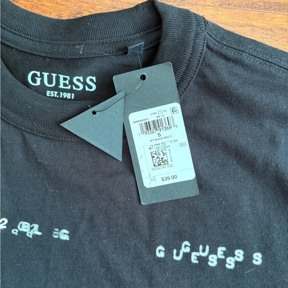 Guess Black Tee with White Logo - Picture 4 of 6